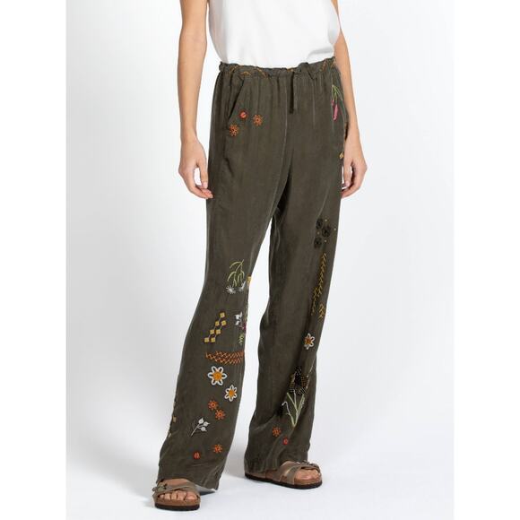 Johnny Was Biya Embroidered Boho Perla Pants - Picture 1 of 7